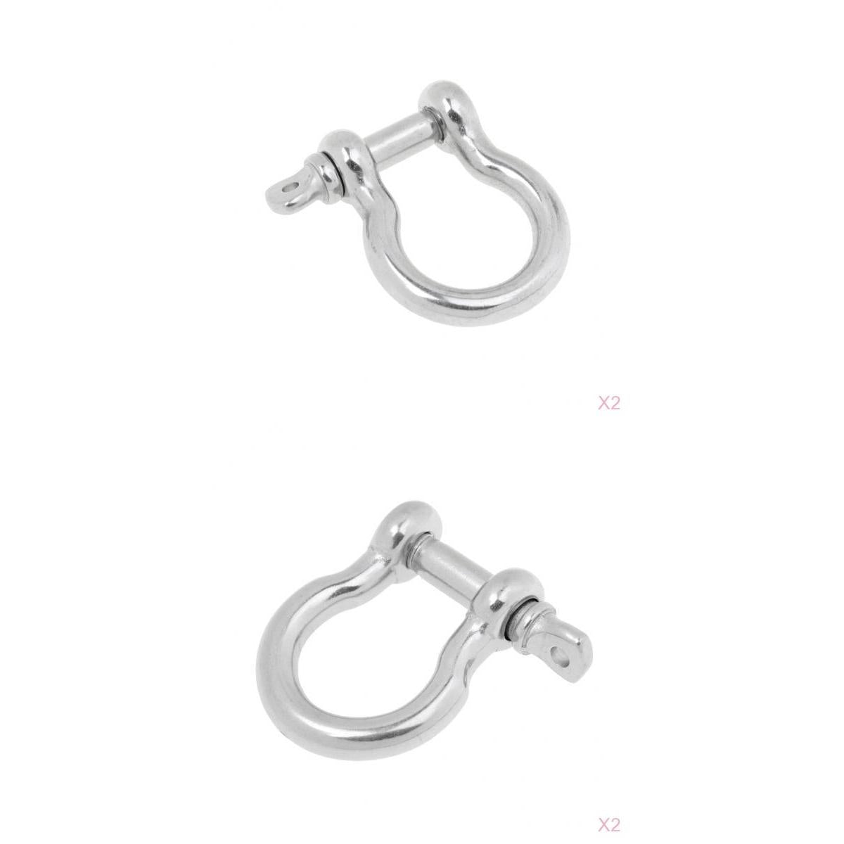 4Pcs Marine Boat Chain Rigging Bow Shackle 304 Stainless Steel 6mm & 8mm