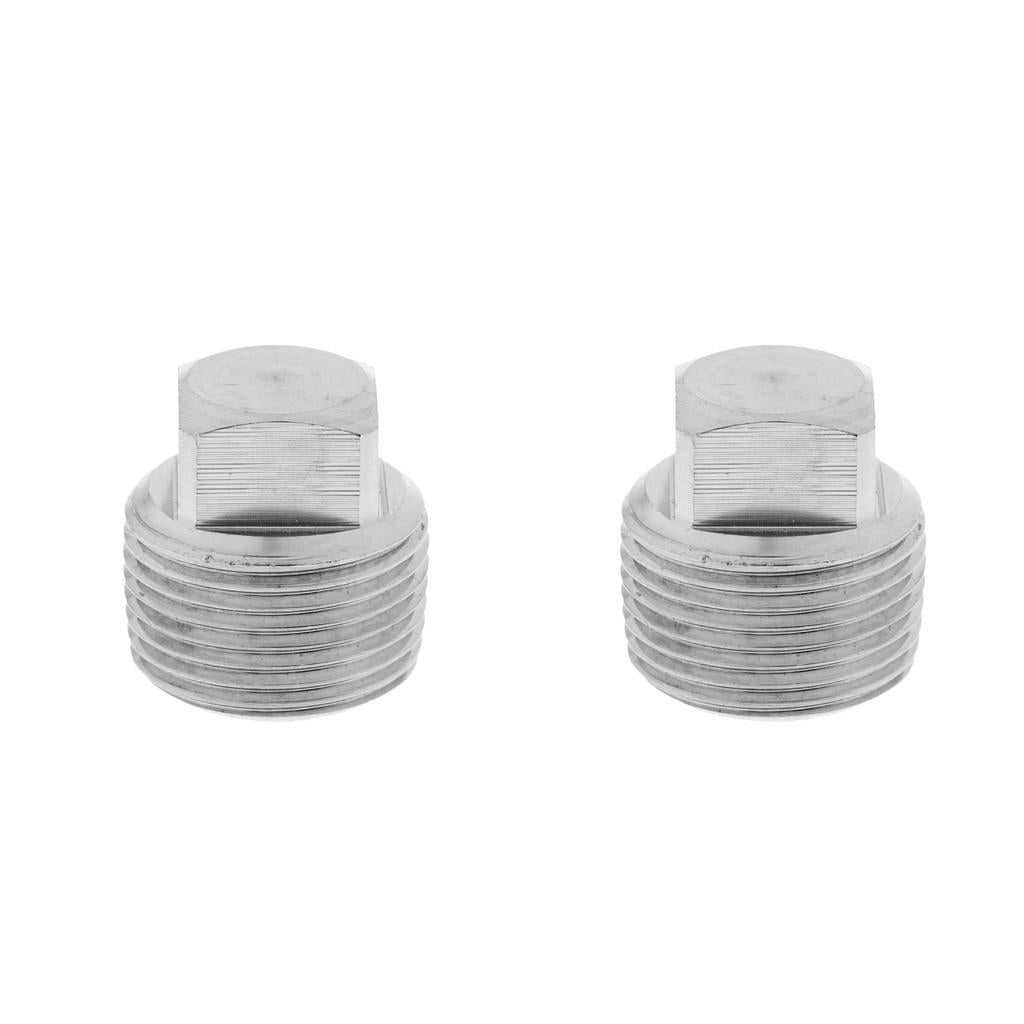 2Pcs Stainless Steel Garboard Drain Plug for Boats Marine 3/4 & 1/2""