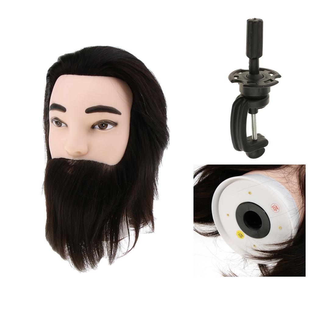 12 Human Hair Styling Hairdressing Practice Head Training Mannequin + Clamp"