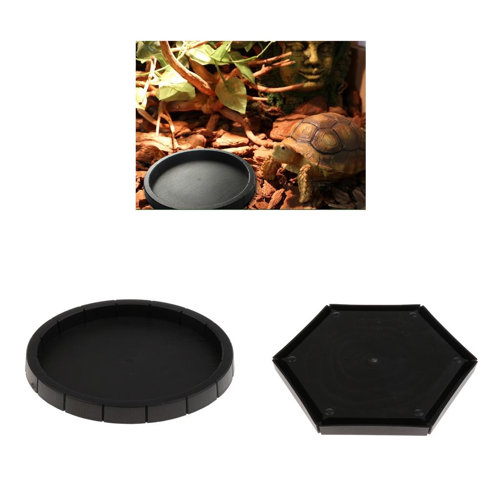 2 pcs Plastic Reptile lizard Gecko Vivarium Feeding Food Dish Feeder Bowl