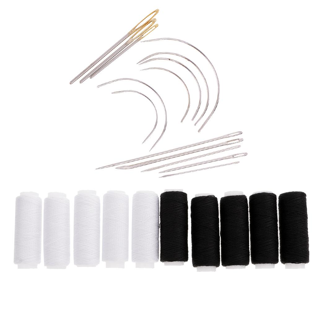 24Pcs/lot Jeans Sewing Thread & Hand Sewing Needles Leather Curved Needle