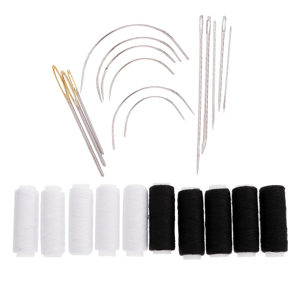 24Pcs/lot Jeans Sewing Thread & Hand Sewing Needles Leather Curved Needle