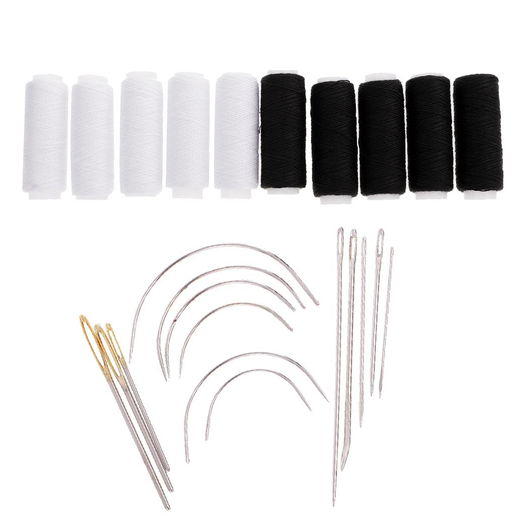 24Pcs/lot Jeans Sewing Thread & Hand Sewing Needles Leather Curved Needle