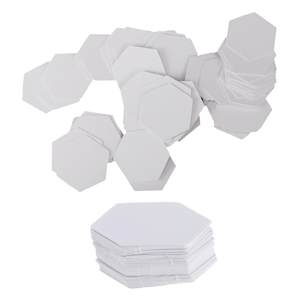 200Pcs Hexagon English PAPER PIECING Quilting Templates White 26mm 42mm