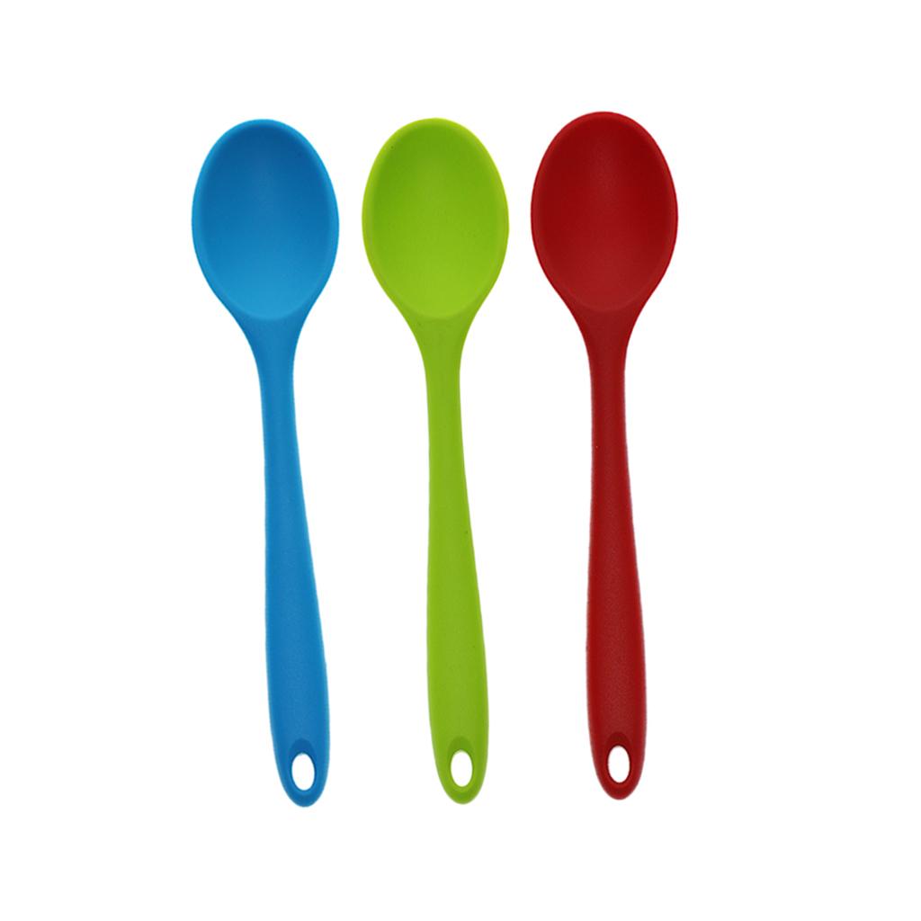 3 Colors Silicone Ladle Soup Spoon Utensils Non-stick Cooking Kitchen Tools