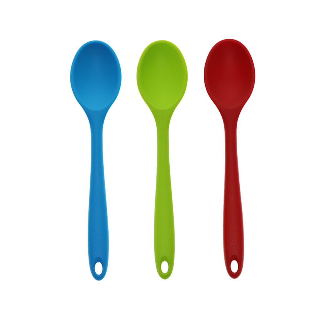 3 Colors Silicone Ladle Soup Spoon Utensils Non-stick Cooking Kitchen Tools