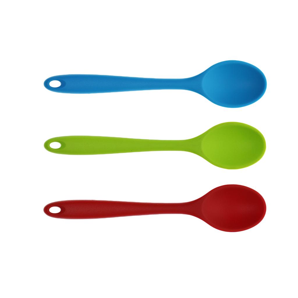3 Colors Silicone Ladle Soup Spoon Utensils Non-stick Cooking Kitchen Tools