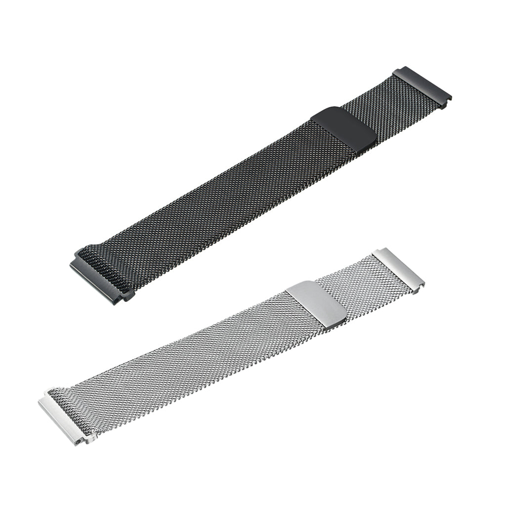 2pcs Watch Mesh Loop Wrist Band Strap Magnet Clasp Replacement Silver&Black