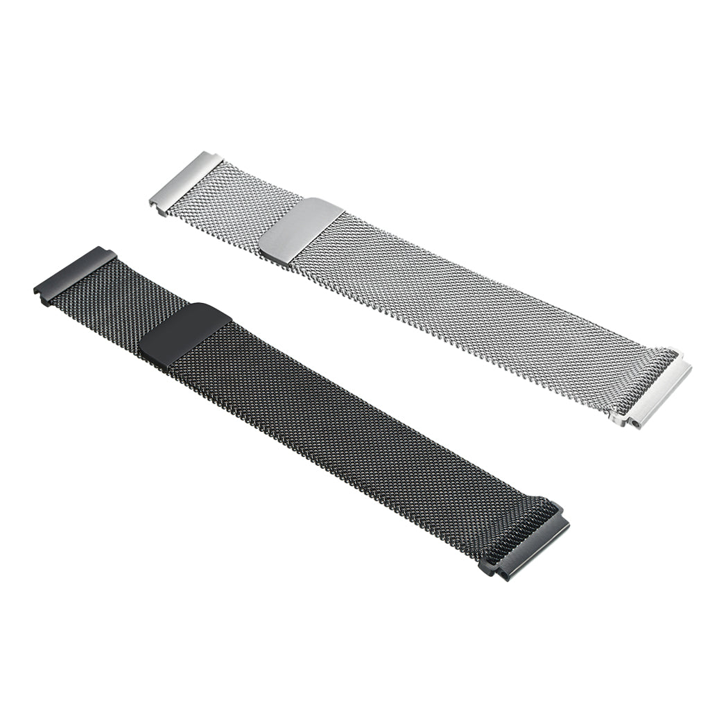 2pcs Watch Mesh Loop Wrist Band Strap Magnet Clasp Replacement Silver&Black