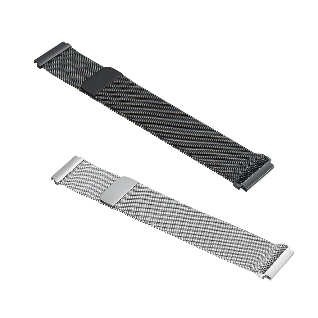 2pcs Watch Mesh Loop Wrist Band Strap Magnet Clasp Replacement Silver&Black