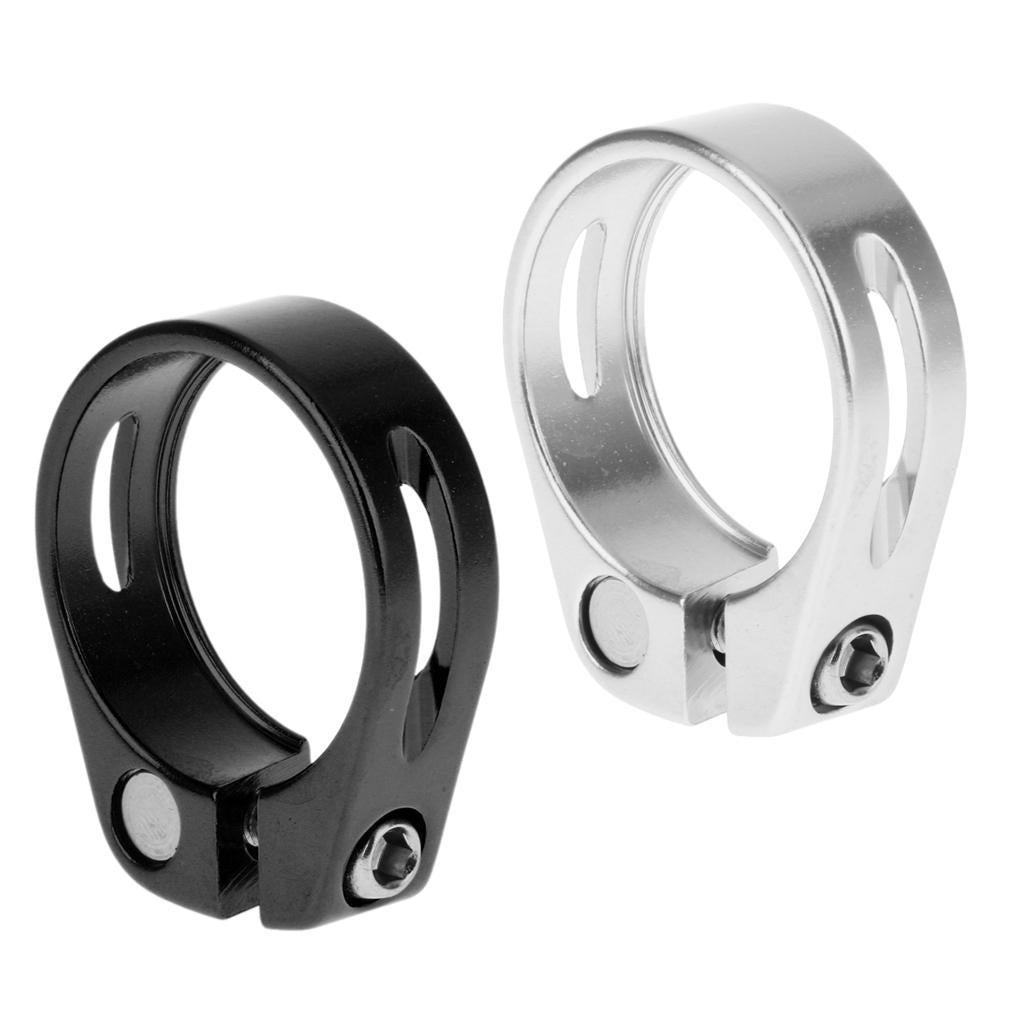 2x Aluminium Alloy Quick Release Mountain Bike Seat Post Clamp Silver&Black