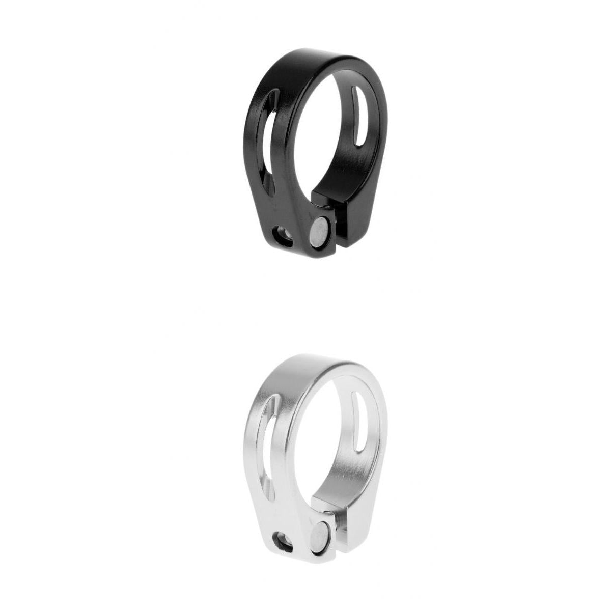 2x Aluminium Alloy Quick Release Mountain Bike Seat Post Clamp Silver&Black