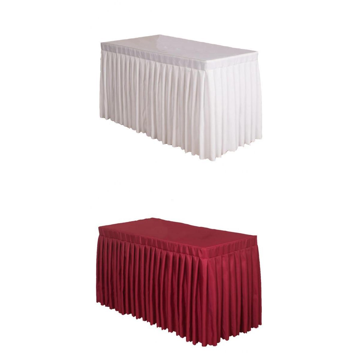 2x Tablecloth Table Skirt Cover For Wedding Banquet Decor White Red 47inch