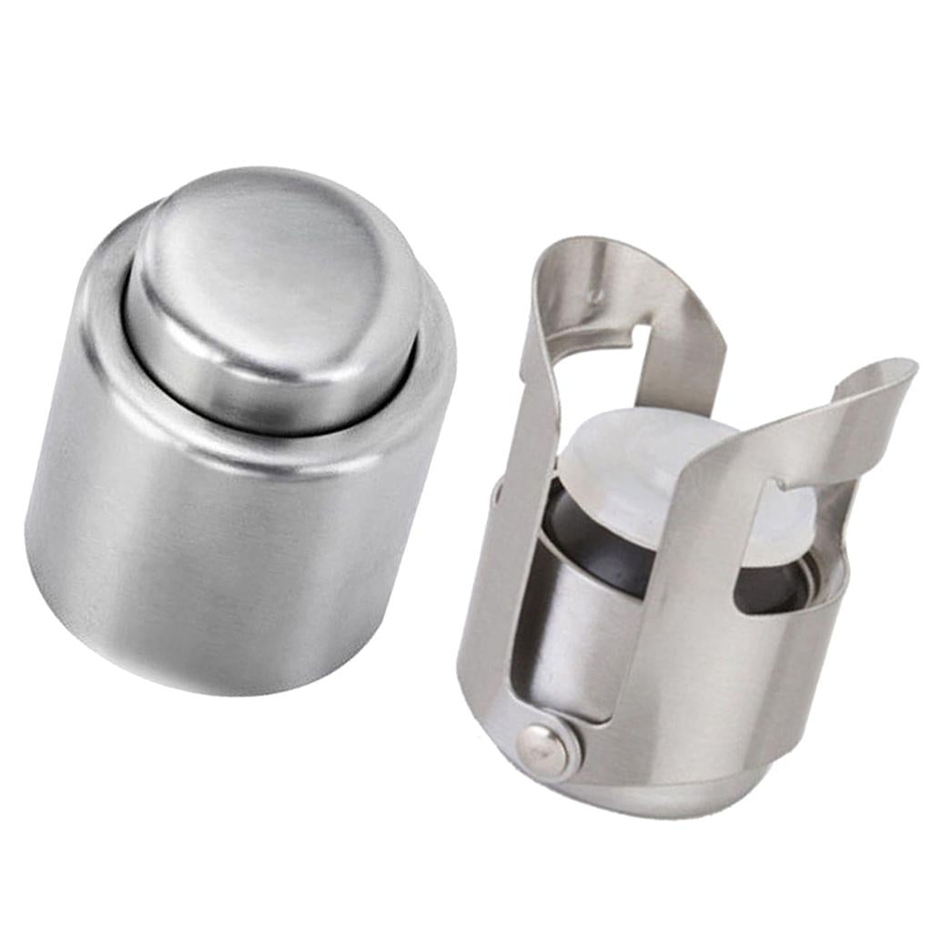 2x Stainless Steel Sparkling Sealer Wine Storage Bottle Stopper Plug Cork