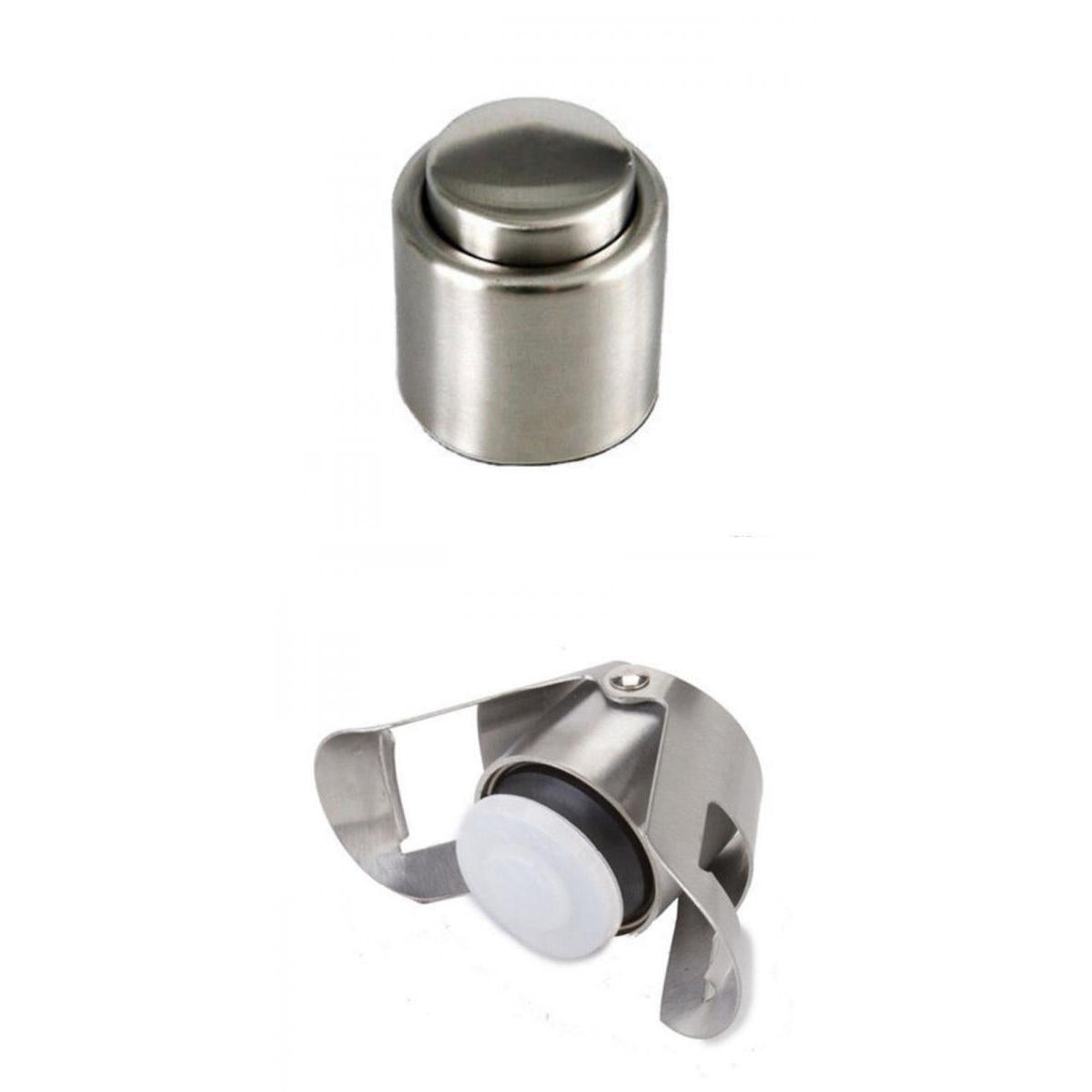 2x Stainless Steel Sparkling Sealer Wine Storage Bottle Stopper Plug Cork