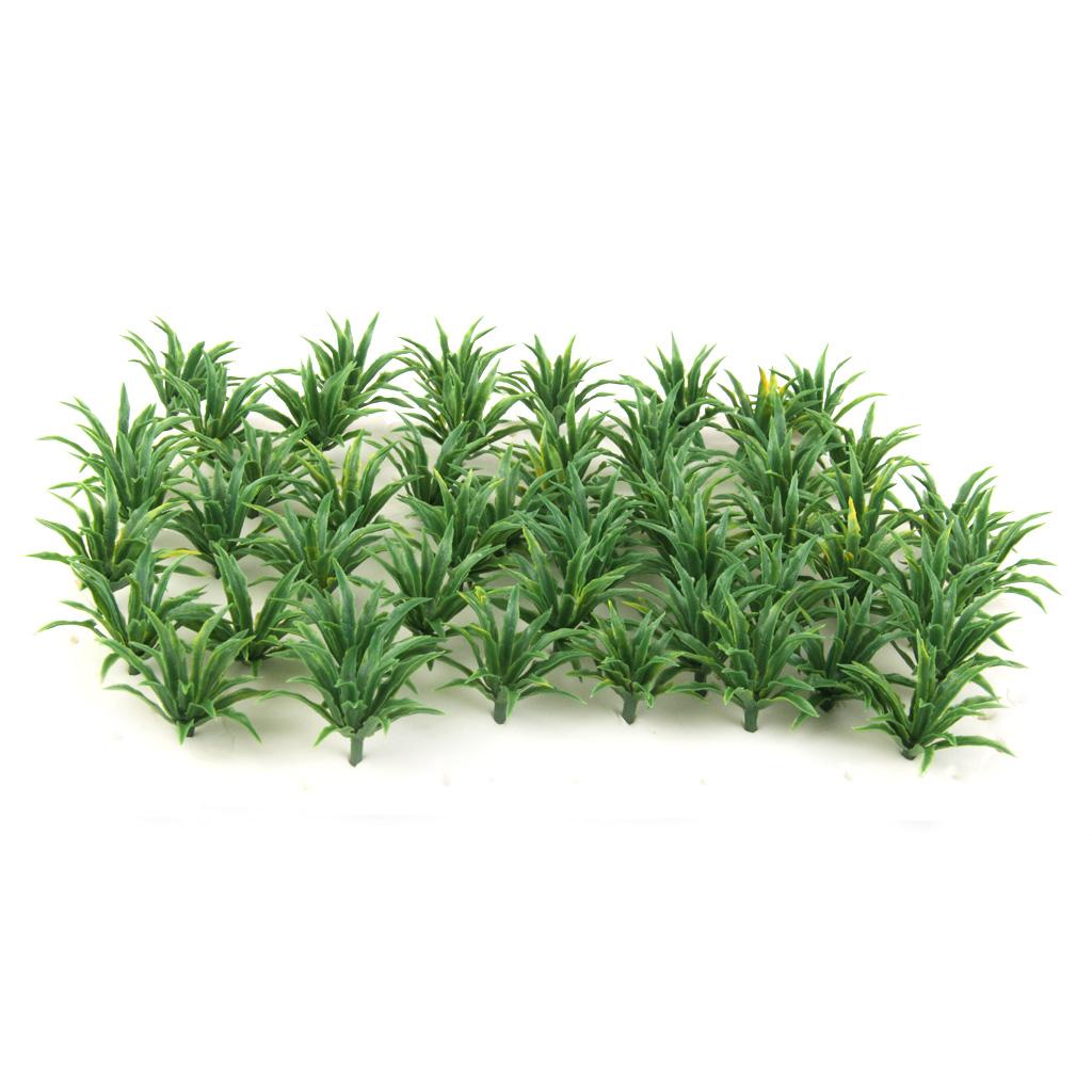 70x Green Plastic Tree Grass Model Train Railway Layout Scenery Decoration