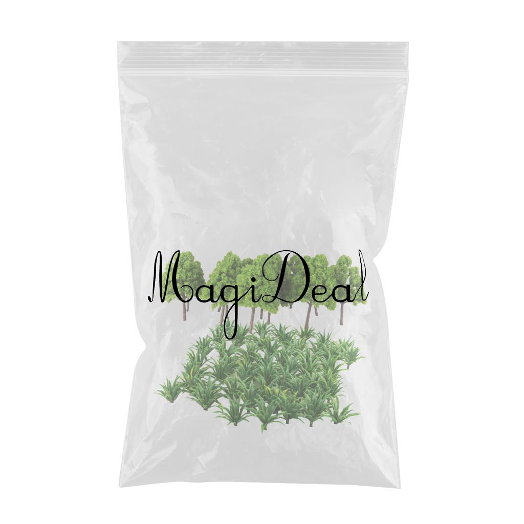 70x Green Plastic Tree Grass Model Train Railway Layout Scenery Decoration