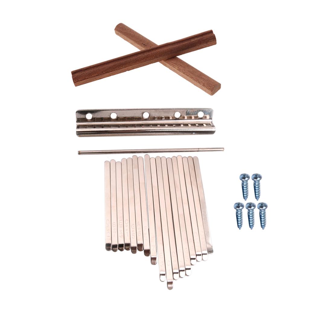 17 Note Kalimba Thumb Piano Steel Keys+2pcs Wooden Bridge for DIY Kalimbas