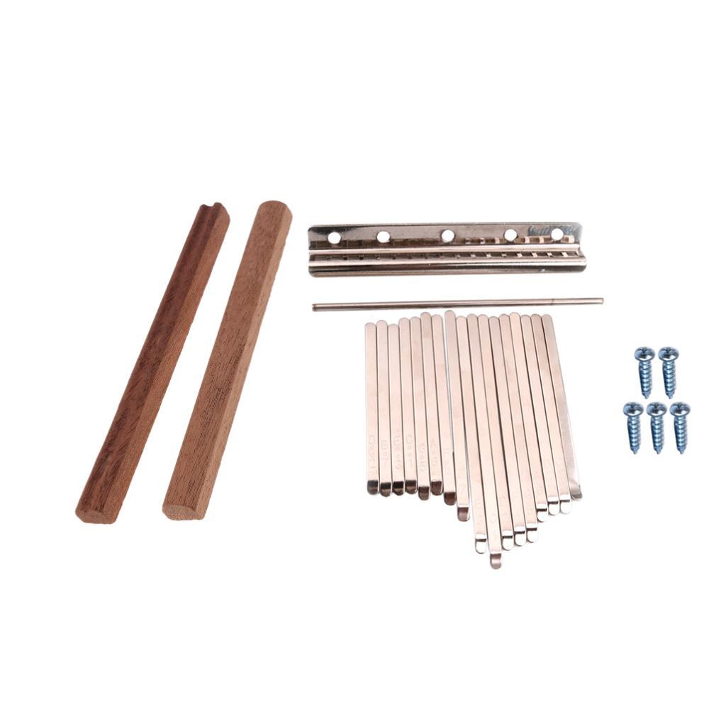 17 Note Kalimba Thumb Piano Steel Keys+2pcs Wooden Bridge for DIY Kalimbas