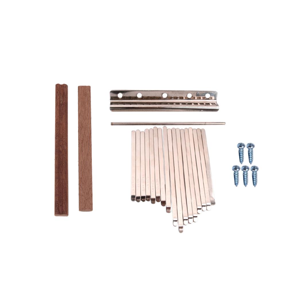 17 Note Kalimba Thumb Piano Steel Keys+2pcs Wooden Bridge for DIY Kalimbas