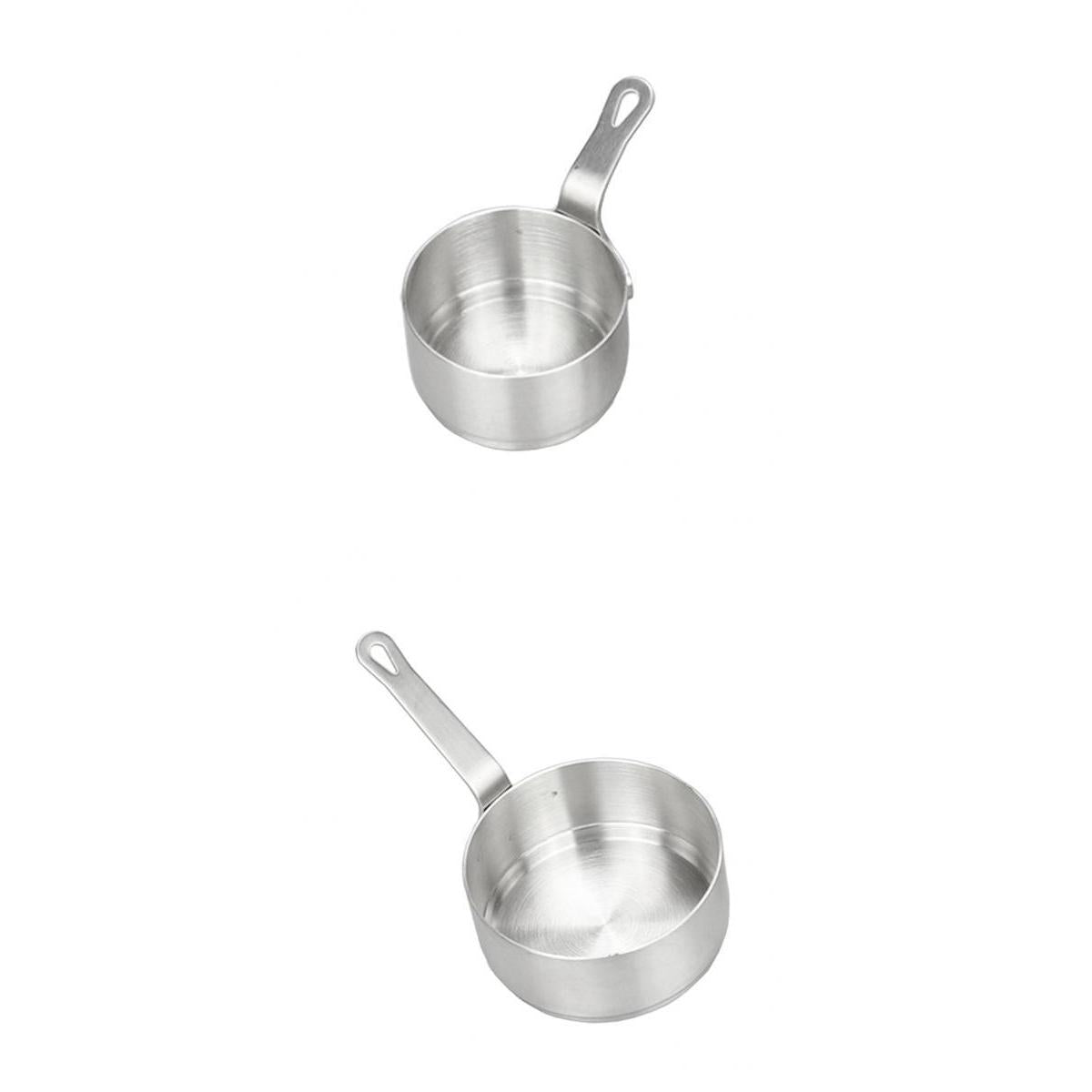 2pcs Stainless Steel Mini Sauce Pan Nonstick Small Milk Pan Tools 50ml 100ml