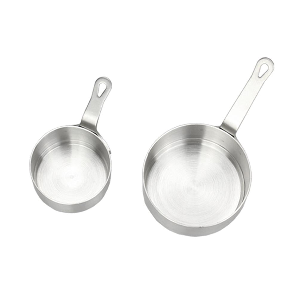 2pcs Stainless Steel Mini Sauce Pan Nonstick Small Milk Pan Tools 50ml 100ml