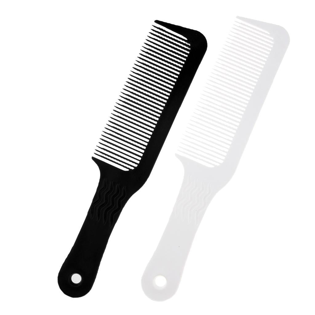 2Pcs Flat Top Clipper Comb Finely Waved Teeth Barber Hair Cut Styling Combs