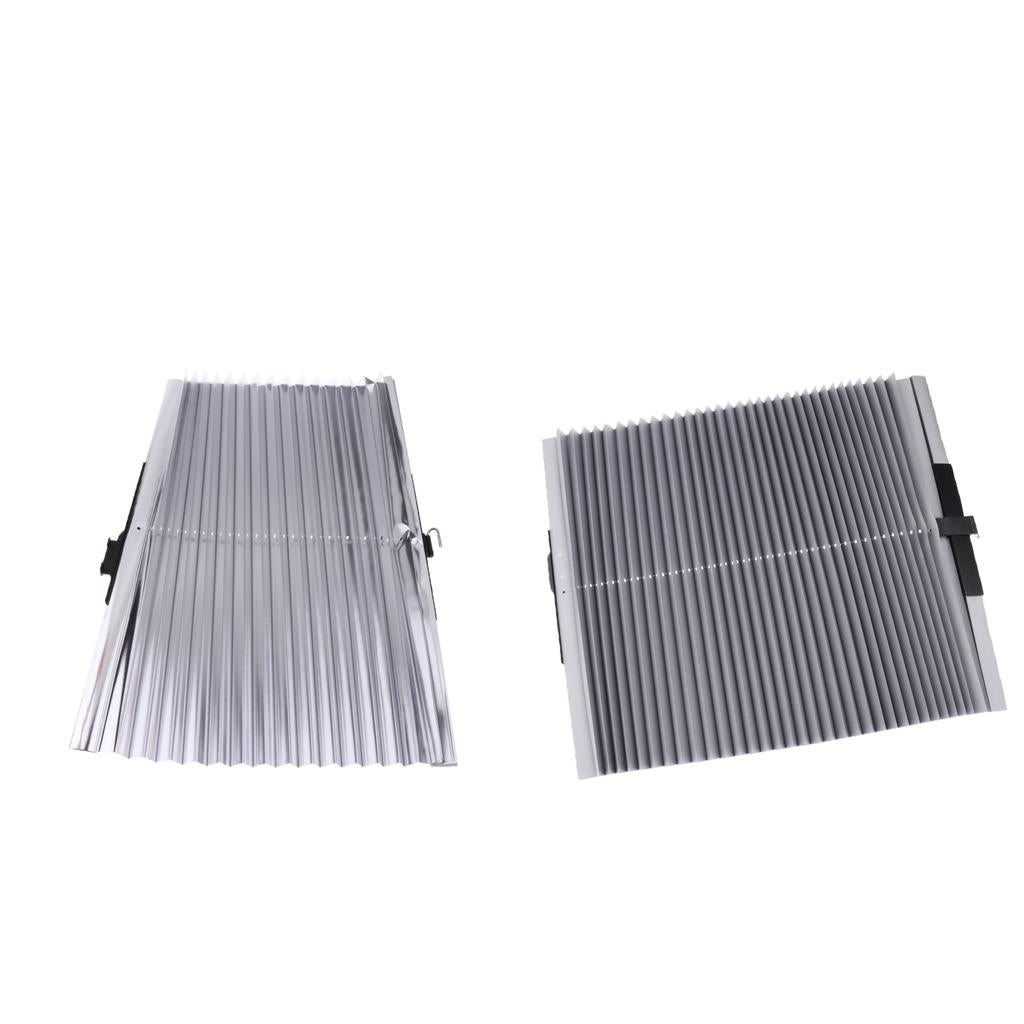 2pcs Car Sun Insulation Curtain UV Protection Retractable Shield Covers