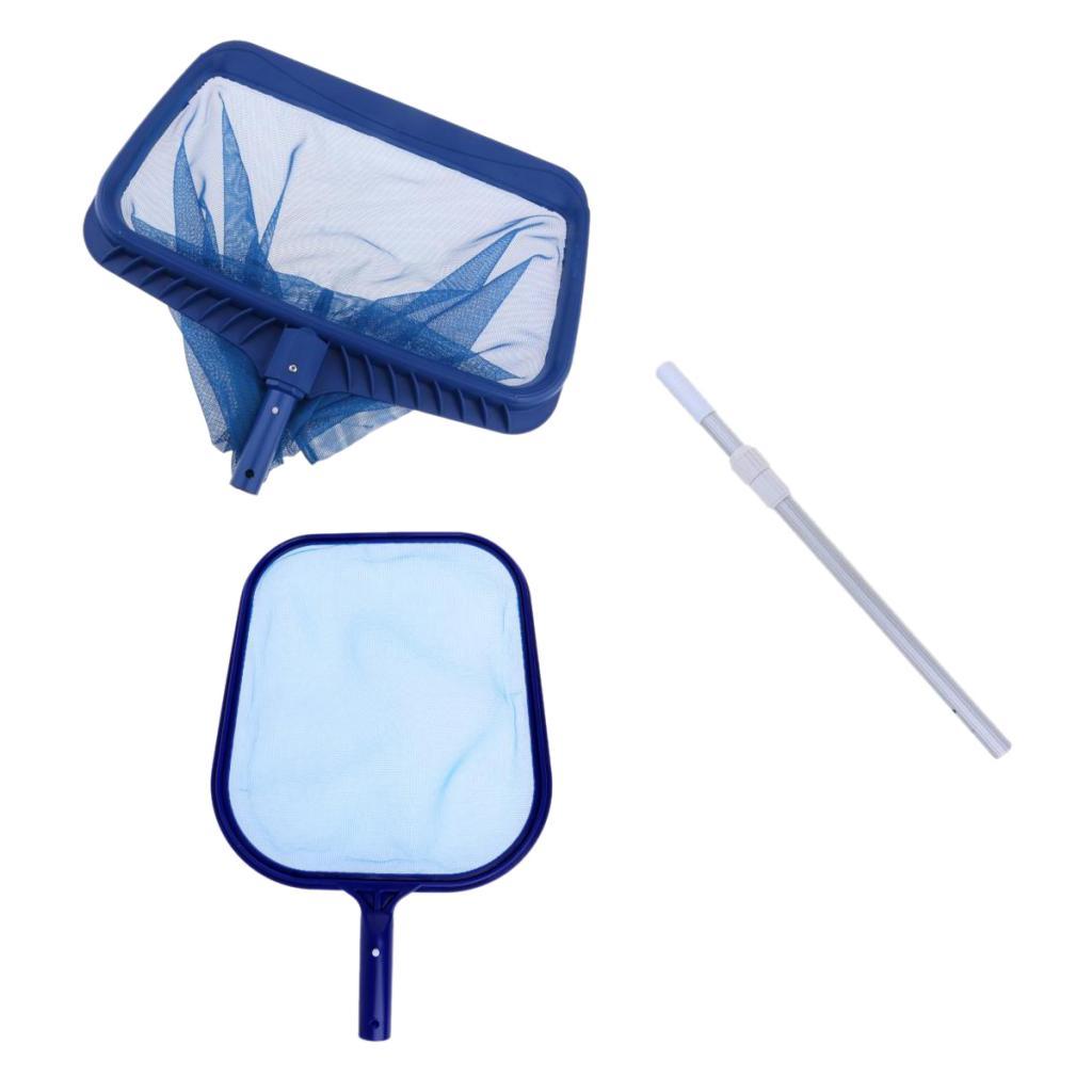 2x Swimming Pool Spa Cleaning Leaf Skimmer Net & 1m Aluminum Telescopic Pole