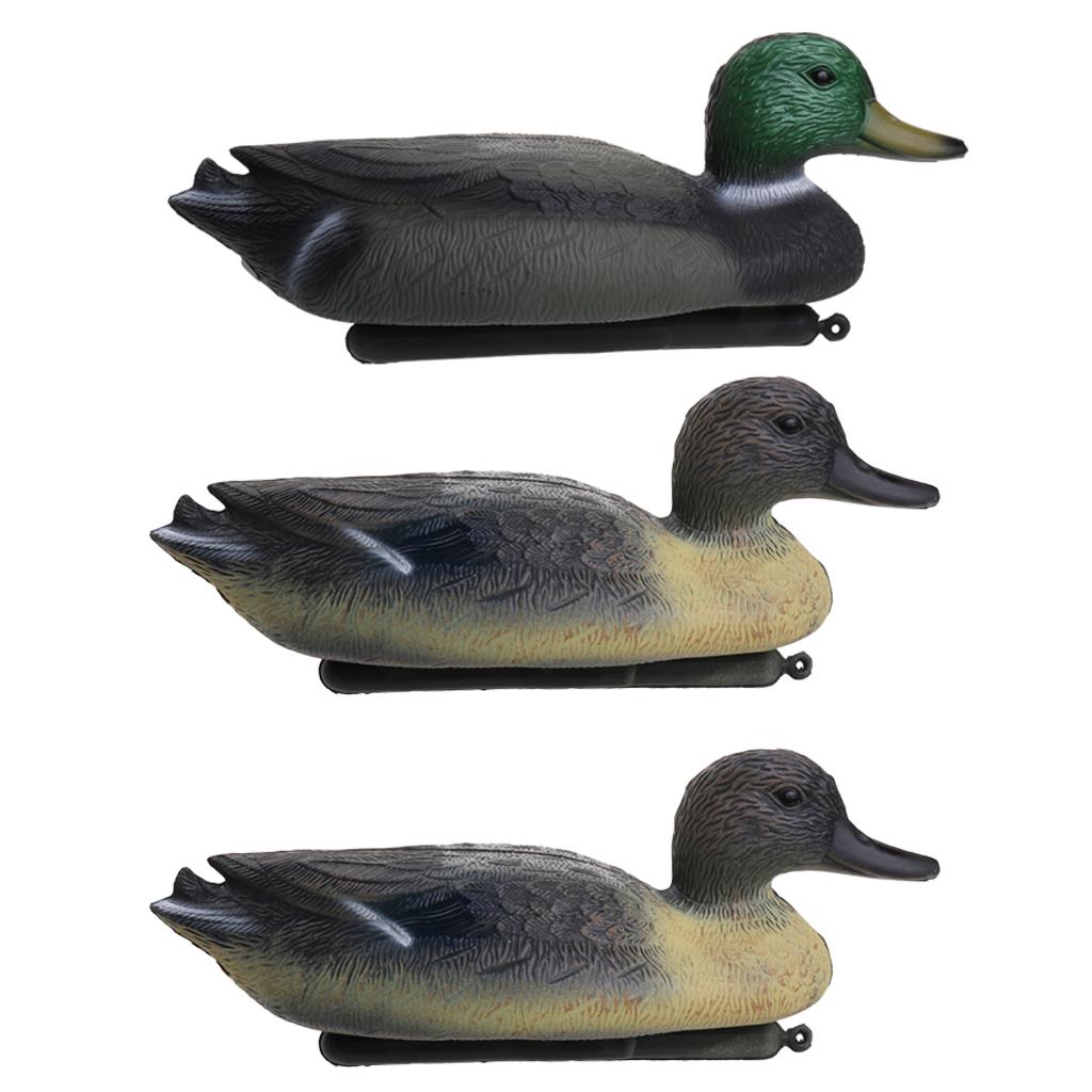 3 Pieces Floating Duck Decoy Drake Hunting Bait Lawn Ornaments Garden Decors