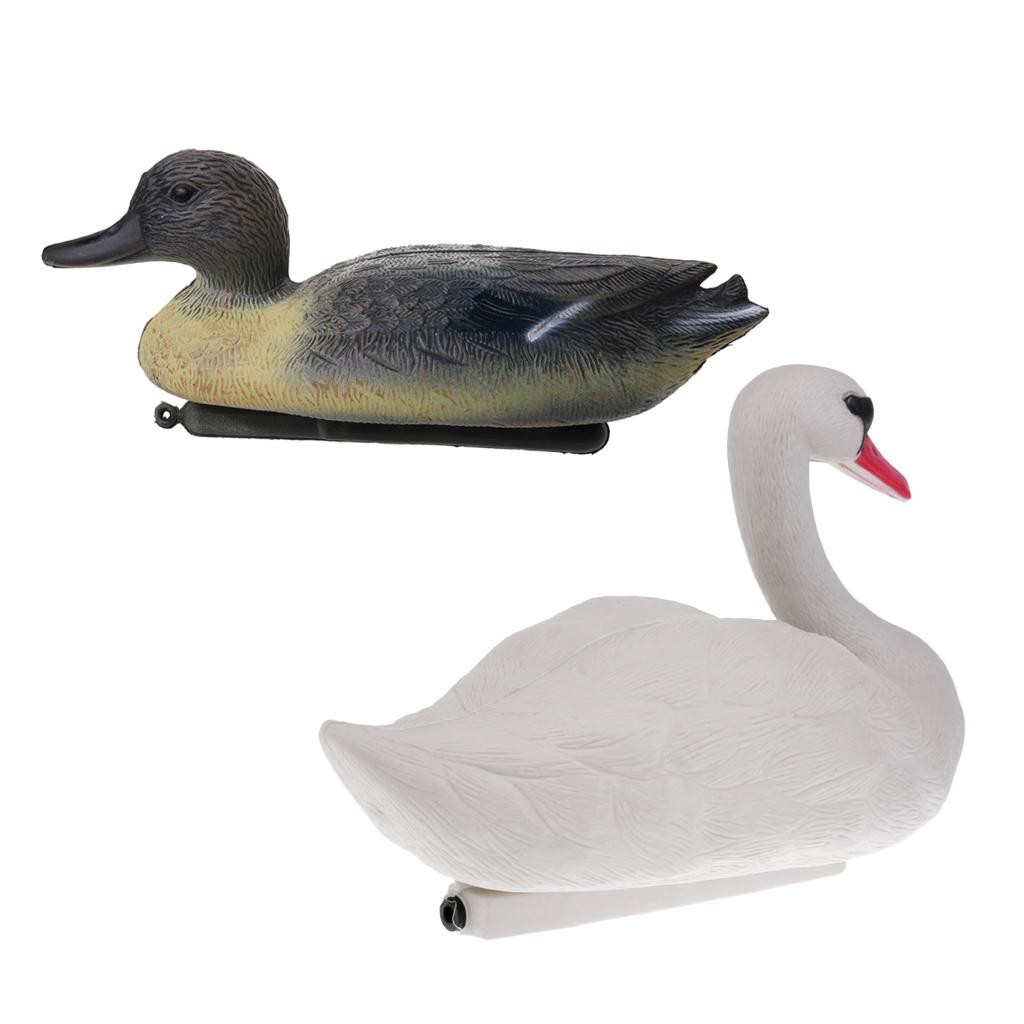 2pcs Floating Duck Drake Decoy Swan Goose Hunting Bait Ornament Garden Decor