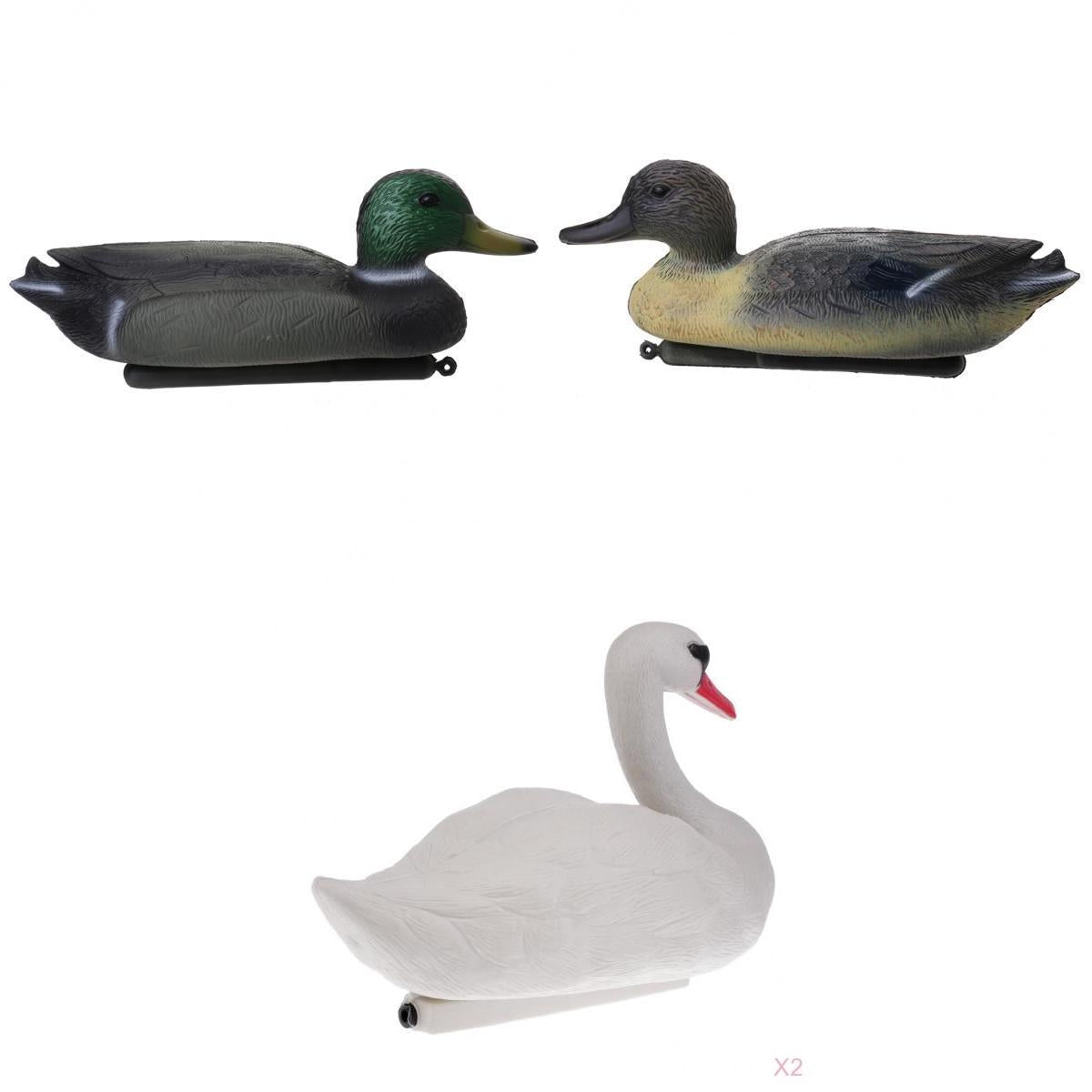 4pcs Floating Duck Drake Decoy Swan Goose Hunting Bait Ornament Garden Decor