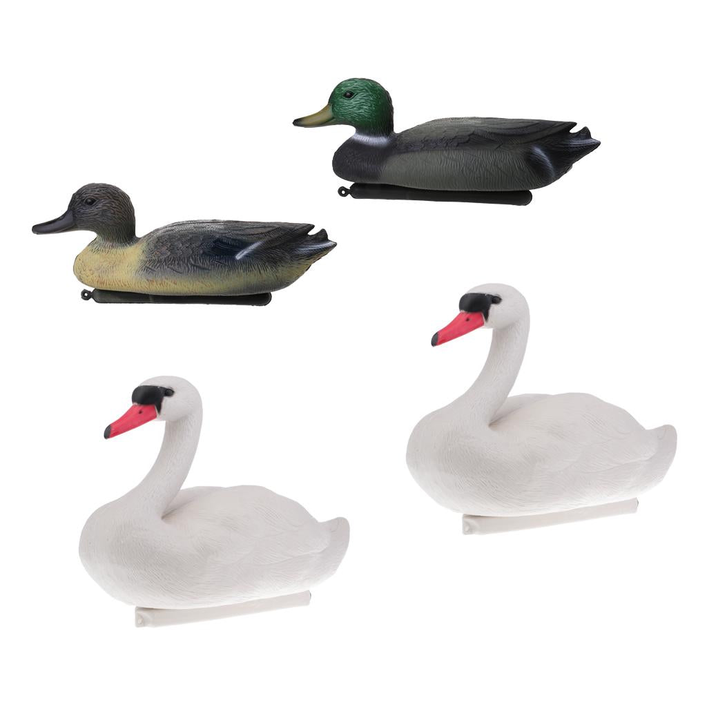 4pcs Floating Duck Drake Decoy Swan Goose Hunting Bait Ornament Garden Decor