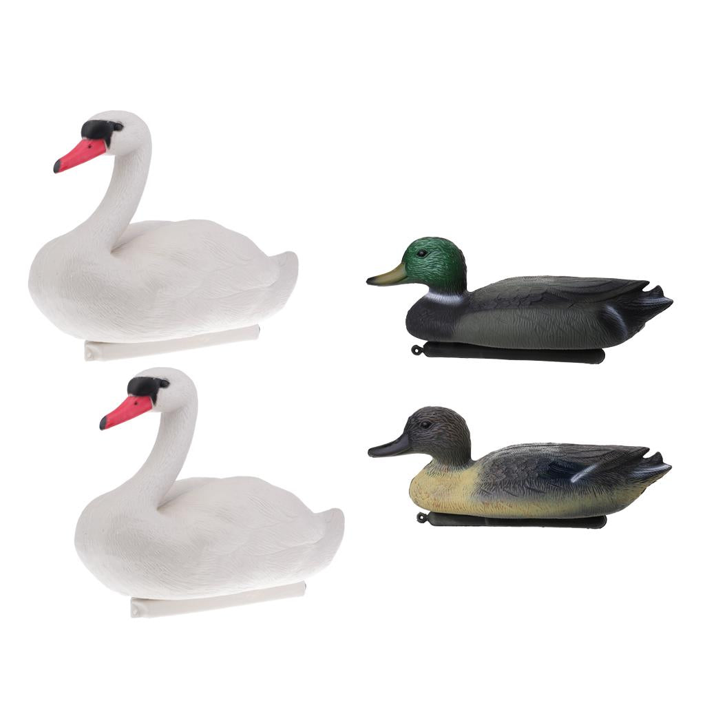 4pcs Floating Duck Drake Decoy Swan Goose Hunting Bait Ornament Garden Decor