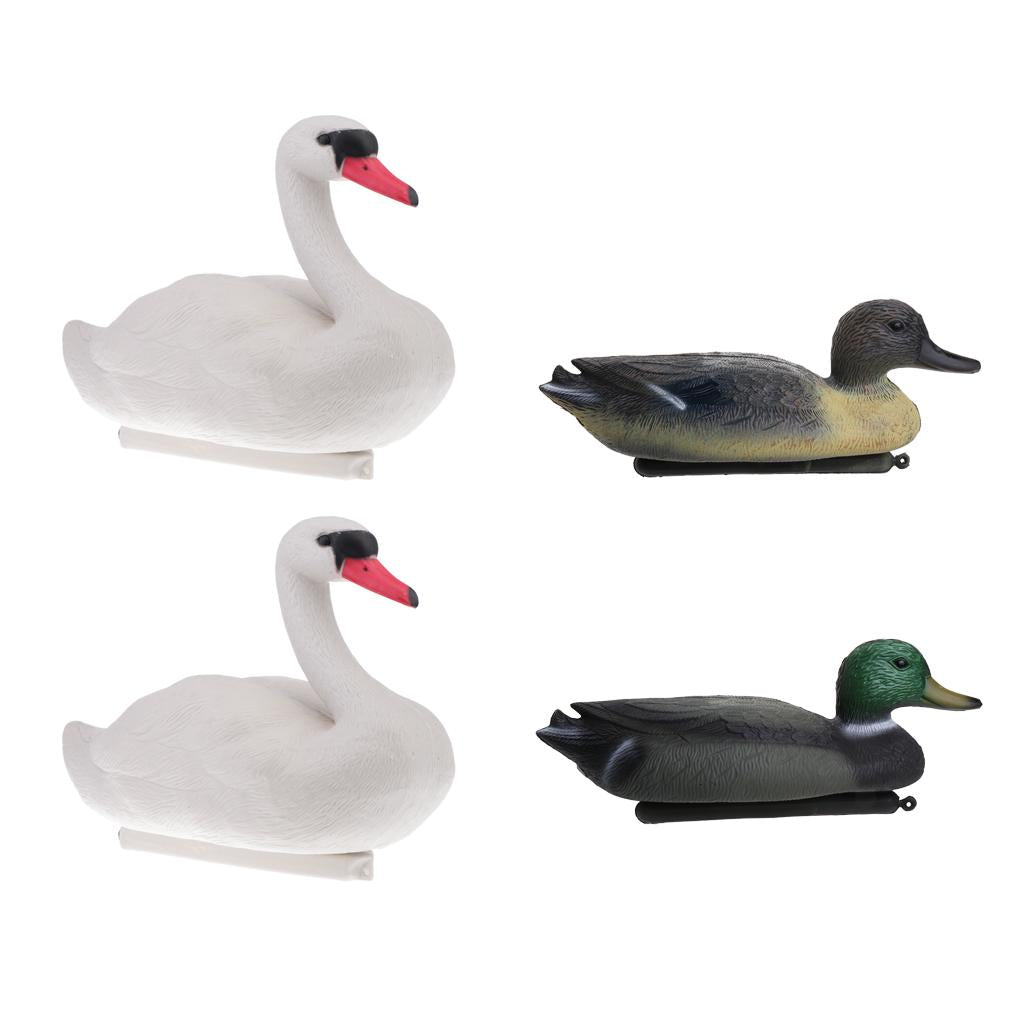4pcs Floating Duck Drake Decoy Swan Goose Hunting Bait Ornament Garden Decor