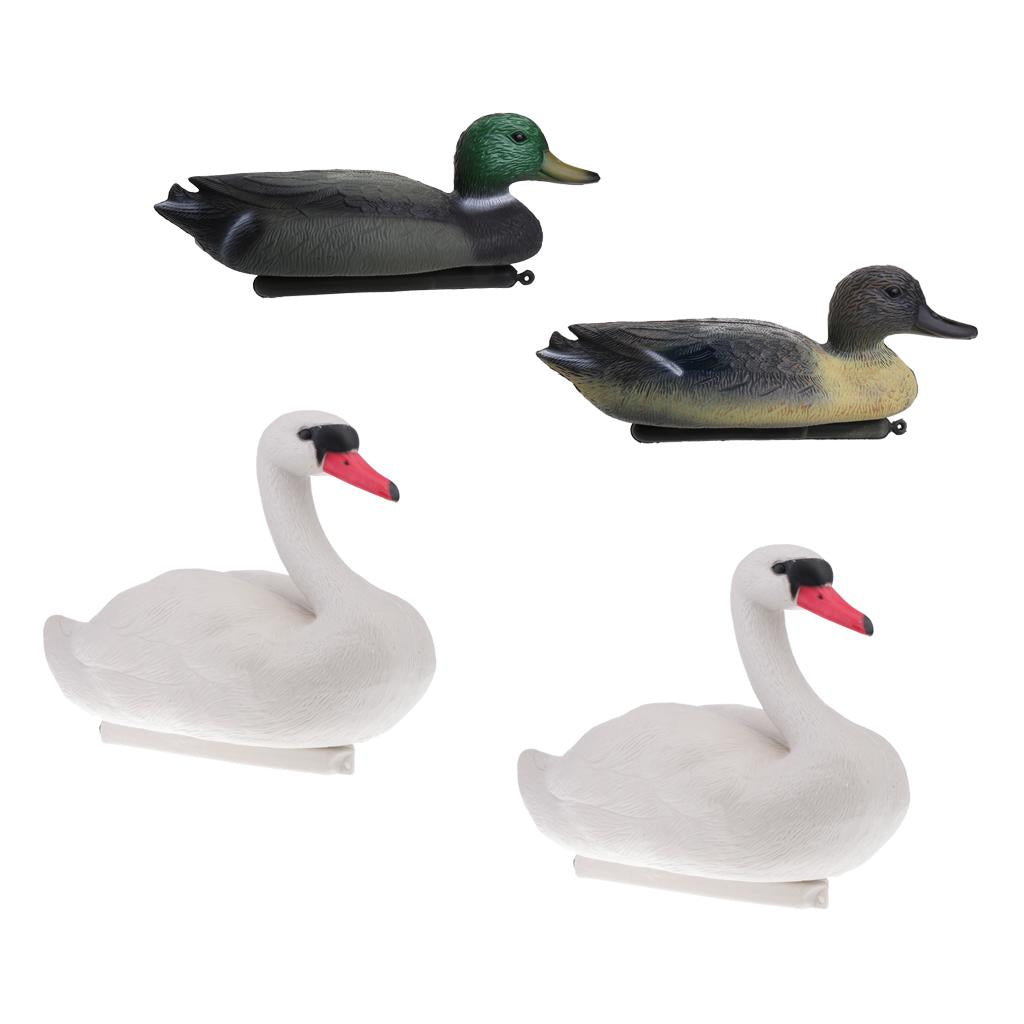 4pcs Floating Duck Drake Decoy Swan Goose Hunting Bait Ornament Garden Decor