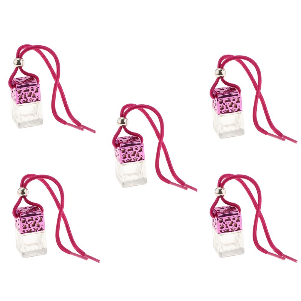 5x Empty Refillable Glass Perfume Bottle Hanging Pendant Car Home Decor