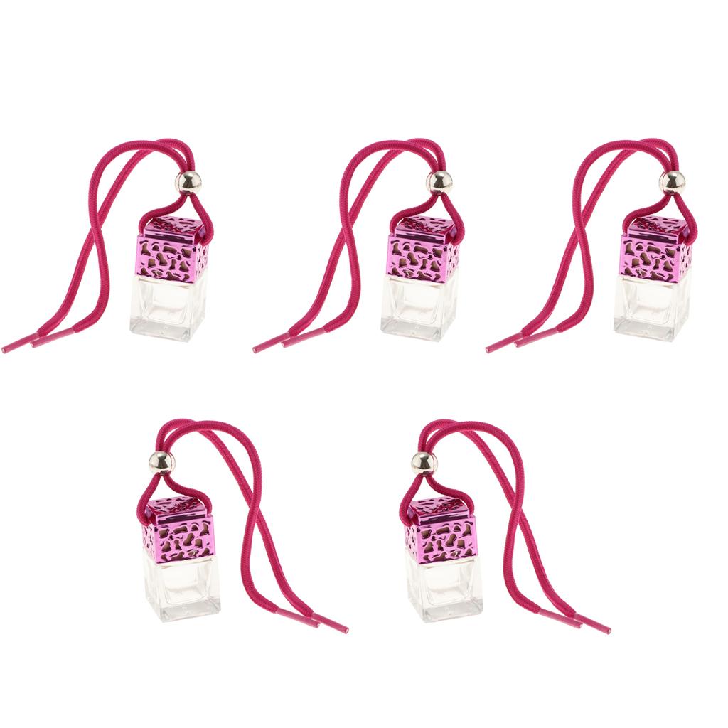 5x Empty Refillable Glass Perfume Bottle Hanging Pendant Car Home Decor