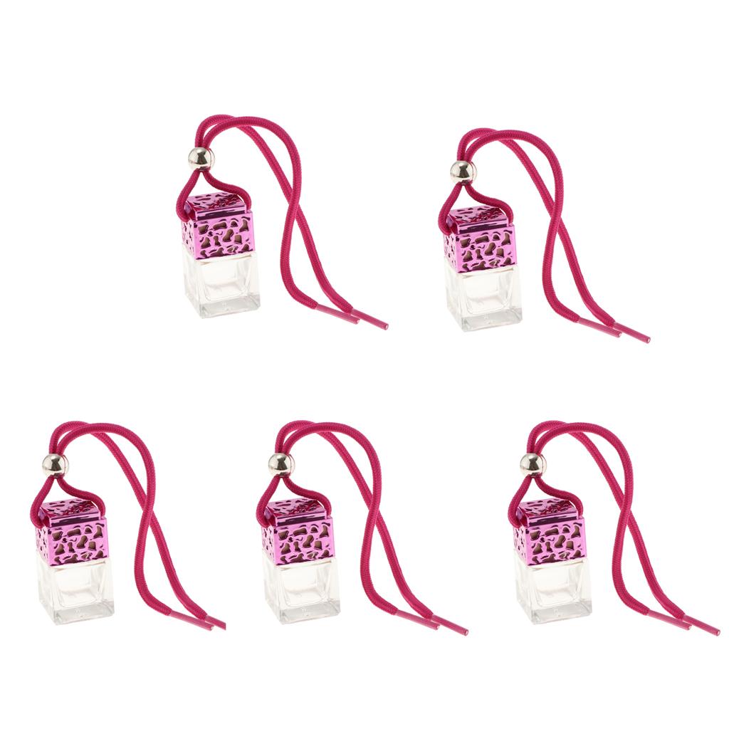 5x Empty Refillable Glass Perfume Bottle Hanging Pendant Car Home Decor
