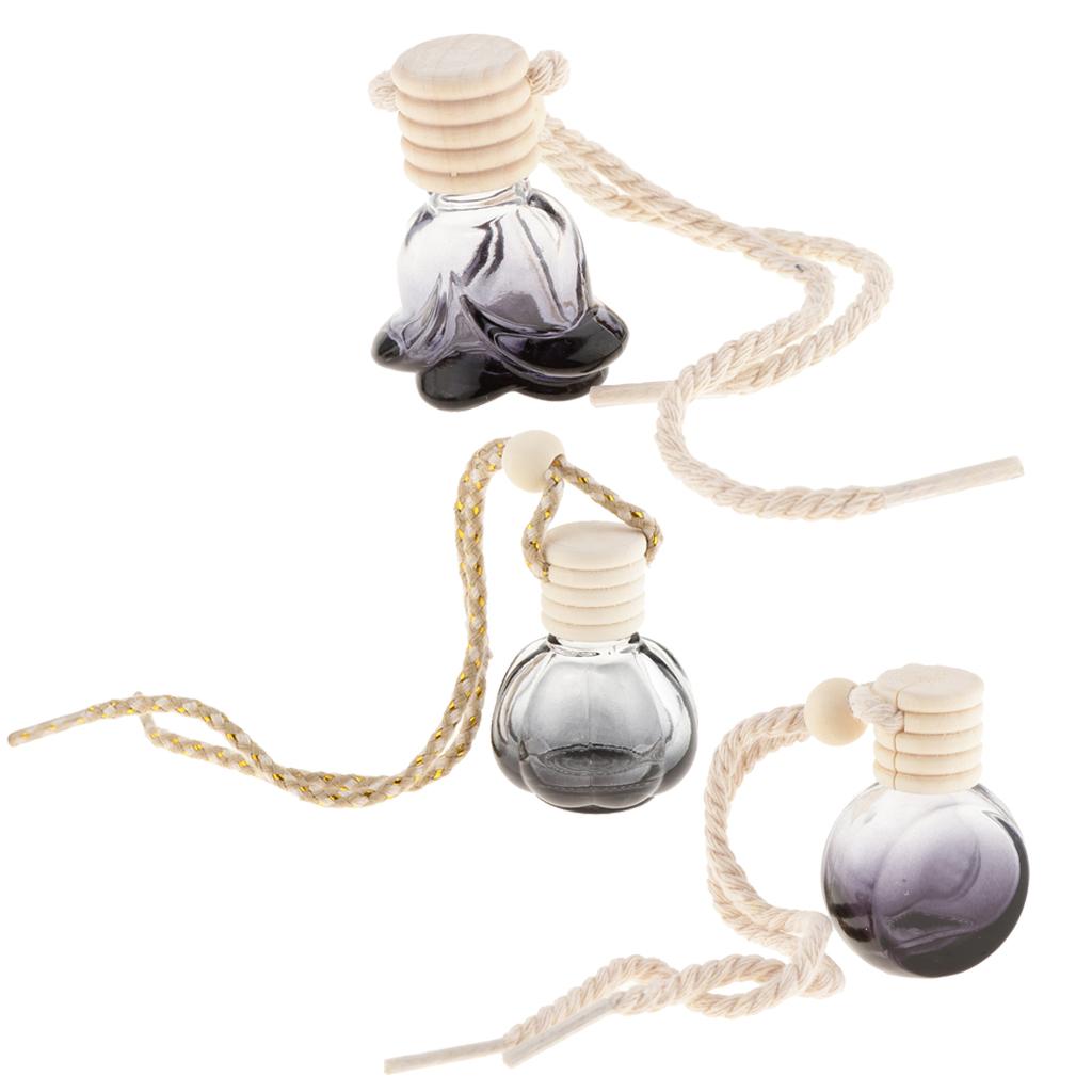 3Pcs 10ml Empty Perfume Bottle Pendant Car Hanging Ornament Home Decor