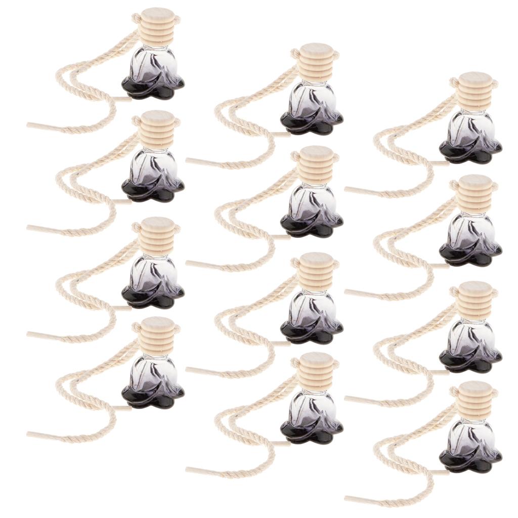 12Pcs 10ml Empty Perfume Bottle Car Hanging Pendant Home Decor Flower
