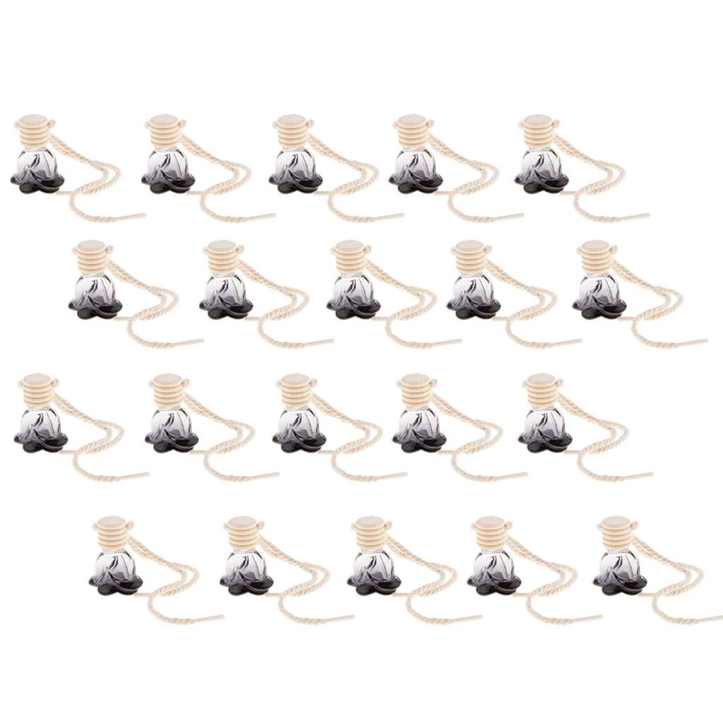 20Pcs 10ml Empty Perfume Bottle Car Hanging Pendant Home Decor Flower