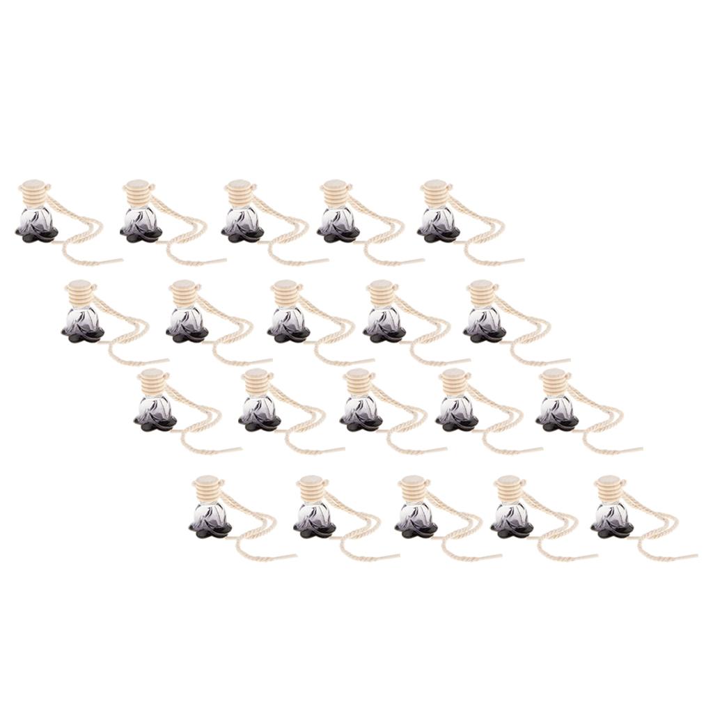 20Pcs 10ml Empty Perfume Bottle Car Hanging Pendant Home Decor Flower