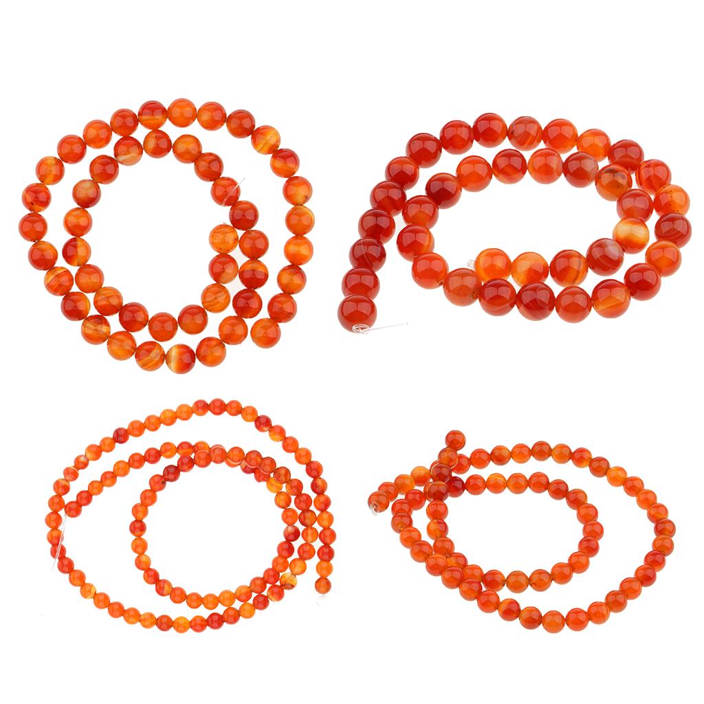 4 Strand Natural Beads Red Agate Stone AB Grade Beads DIY Crafts Size Mixed