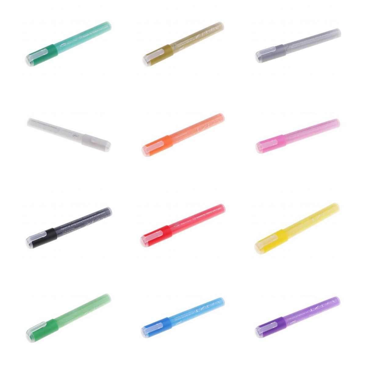 12 Colors Acrylic Paint Markers Pen Art Permanent Paint Marker Pens Set