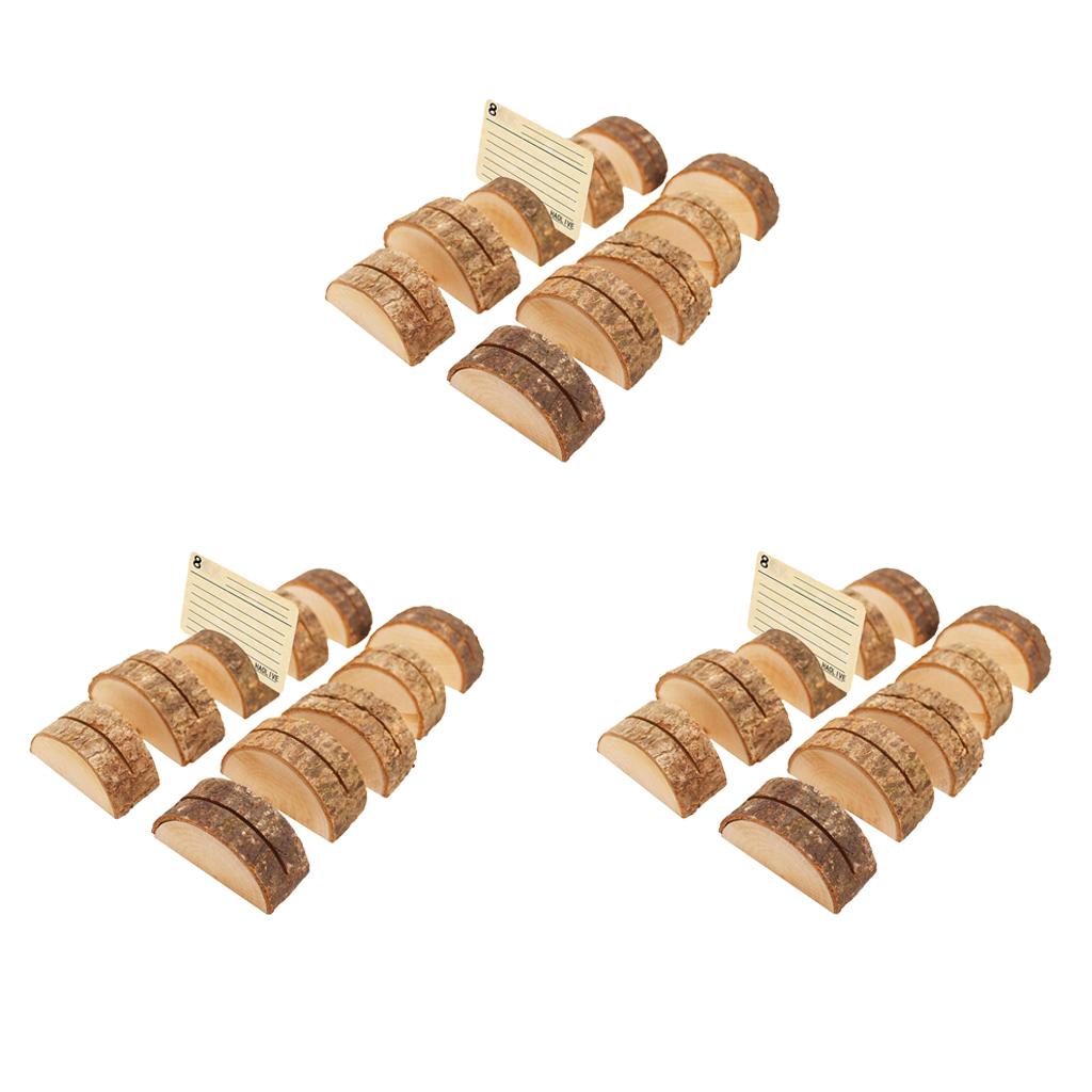 30Pcs Rustic Wood Place Card Holder Party Wedding Table Name Card Holder