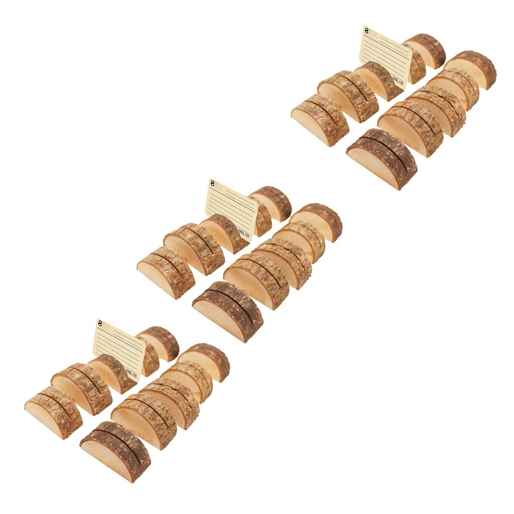 30Pcs Rustic Wood Place Card Holder Party Wedding Table Name Card Holder