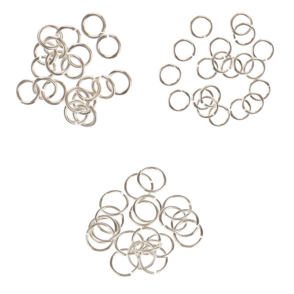 60 Pieces 4mm 5mm 6mm Mixed Jewelry Findings Sterling Silver Open Jump Rings