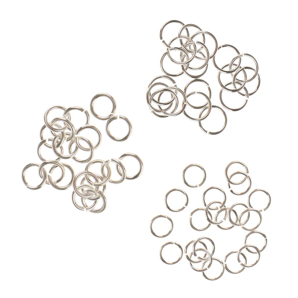 60 Pieces 4mm 5mm 6mm Mixed Jewelry Findings Sterling Silver Open Jump Rings