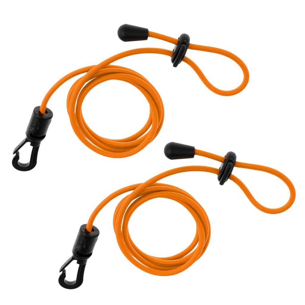 2 Pieces Safety Kayak Paddle Leash Fishing Rod Cord Orange